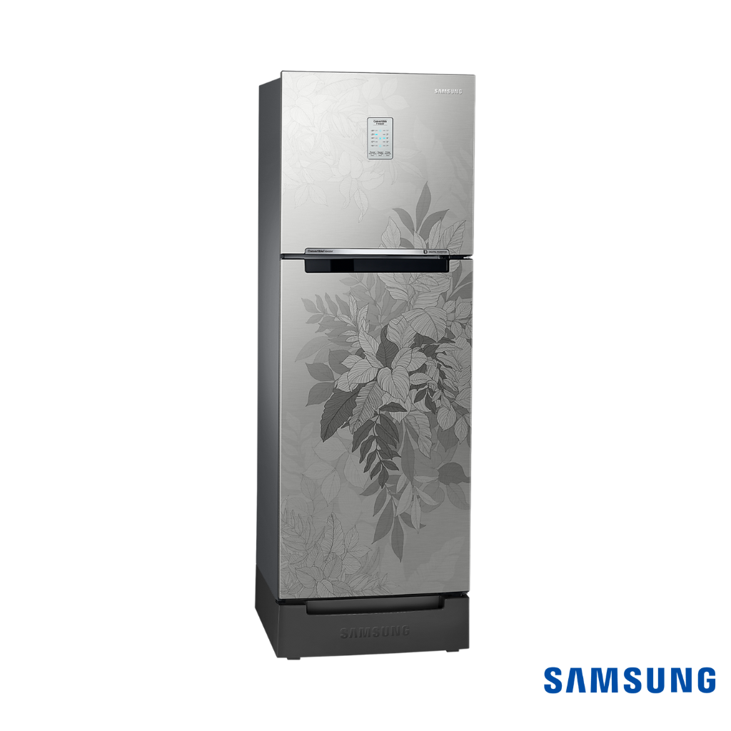 Samsung 236 Liters Base Stand Drawer Double Door Fridge (Bouquet Silver, RT28C3832QB) Front Angle View 2
