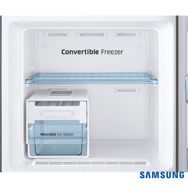 Samsung 236 Liters BESPOKE Converitble Double Door Fridge (Cotta Steel Charcoal, RT28CB732C2) Freezer View