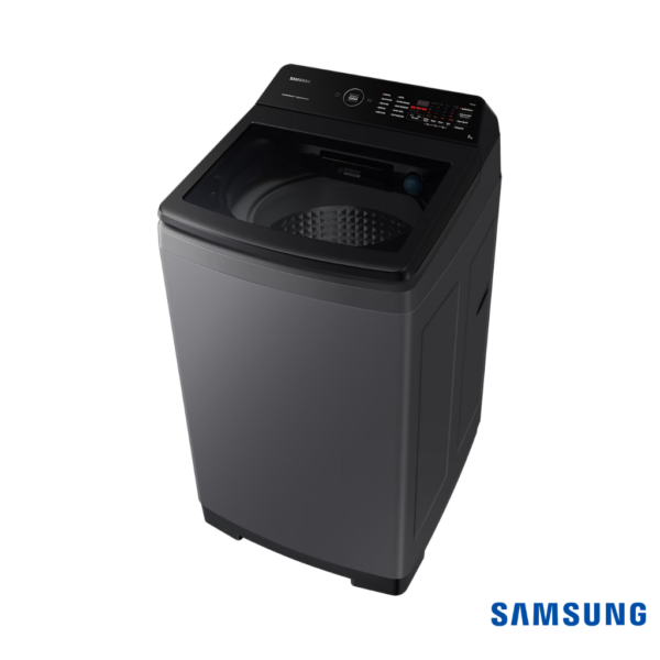 Samsung 7 Kg Ecobubble™ Top Load Fully Automatic Washing Machine (Dark Gray, WA70BG4545BD) Front Angle Top View