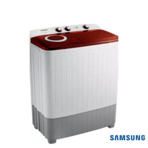 Samsung 6.5 Kg Semi Automatic with Double Storm Pulsator (Red Lid, WT65R2000HR) Front Angle View