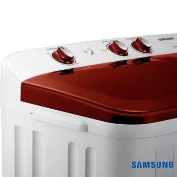 Samsung 6.5 Kg Semi Automatic with Double Storm Pulsator (Red Lid, WT65R2000HR) Close Wash View