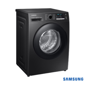 Samsung 8.0 kg EcoBubble™ Front Loading Automatic Washing Machine (Black, WW80TA046AB1) Front Angle View 2