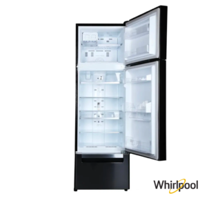 Whirlpool 330 Liters Protton Triple Door Fridge (Steel Onyx, 21147) Front View with Door Open