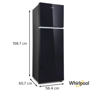 Whirlpool 235 Liters 2 Star Intellifresh Glass Finish Double Door Fridge (Crystal Black, 21671) - Image 4