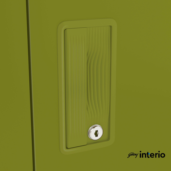 Godrej Interio Slimline 2 Door Almirah (Locker, Textured Leaf Green) Door Handle View