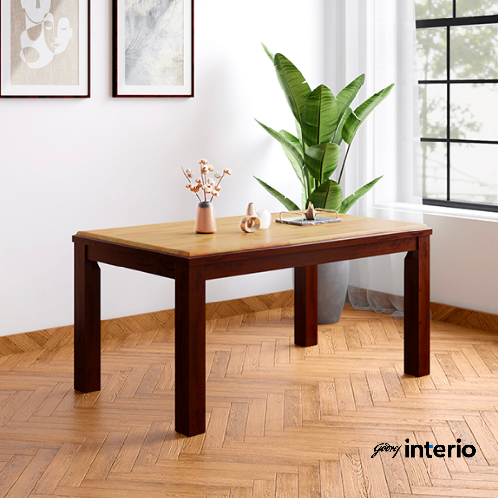 Godrej Interio Swish 6 Seater Dining Table (Wood Mahogany) Marketing Image
