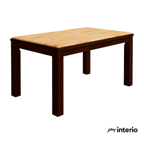 Godrej Interio Swish 6 Seater Dining Table (Wood Mahogany) Front Angle View