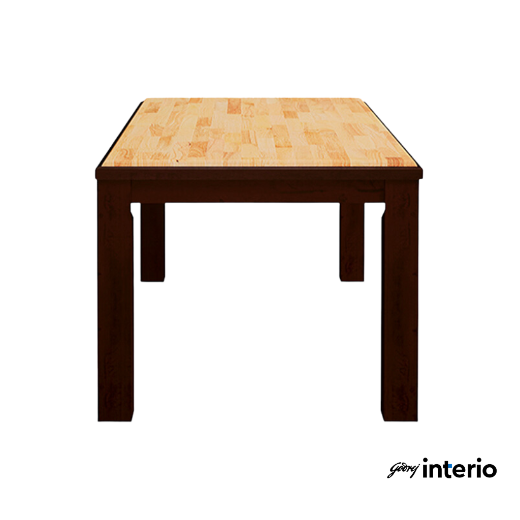 Godrej Interio Swish 6 Seater Dining Table (Wood Mahogany) Side View 2