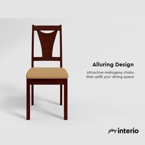 Godrej Interio Swish Dining Chair (Mahogony) Info 2 View