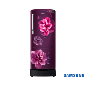 Samsung 223 Liters 3 Star Single Door Fridge with Base Stand Drawer (Camellia Purple, RR24C2823CR) Front View