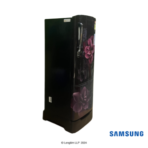 Samsung 223 Liters 3 Star Single Door Fridge with Base Stand Drawer (Camellia Purple, RR24C2823CR) Real Front Angle View