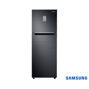Samsung 236 Liters 3 Star Convertible Freezer Double Door Fridge (Luxe Black, RT28C3733BX) Front View