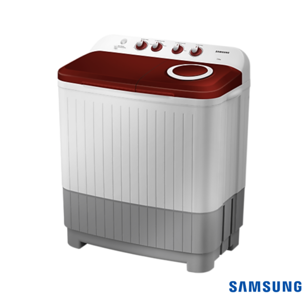 Samsung 7 Kg Semi Automatic Washing Machine (Wine Red, WT70C3200RR) Front Angle View