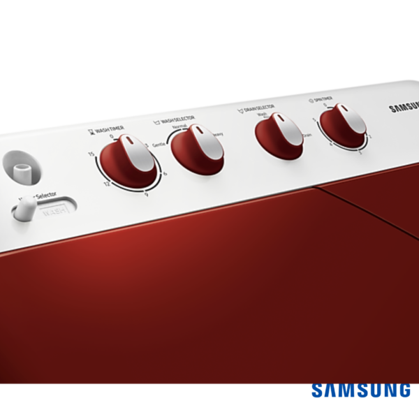Samsung 7 Kg Semi Automatic Washing Machine (Wine Red, WT70C3200RR) Control Knob View 2