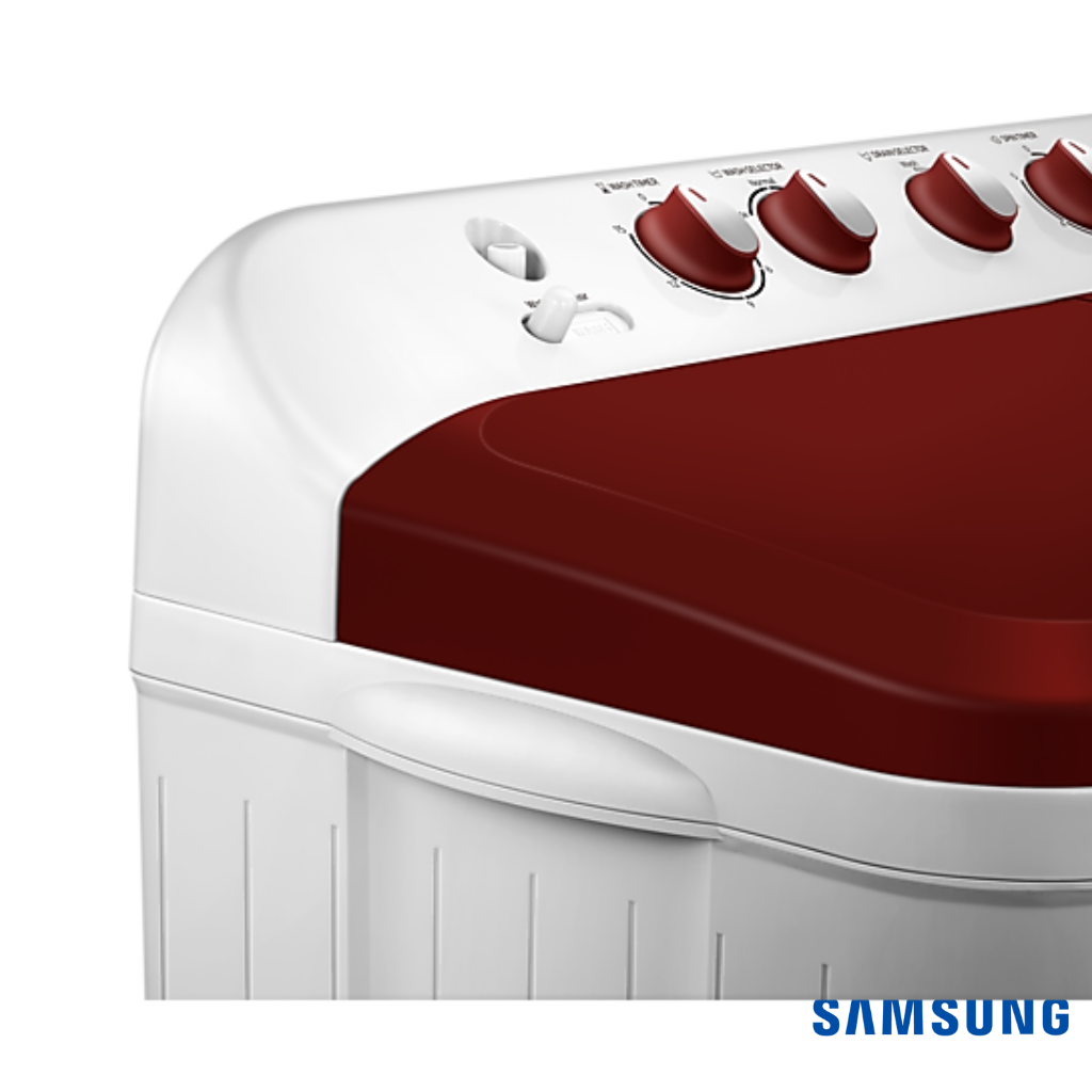 Samsung 7 Kg Semi Automatic Washing Machine (Wine Red, WT70C3200RR) Control Knob View