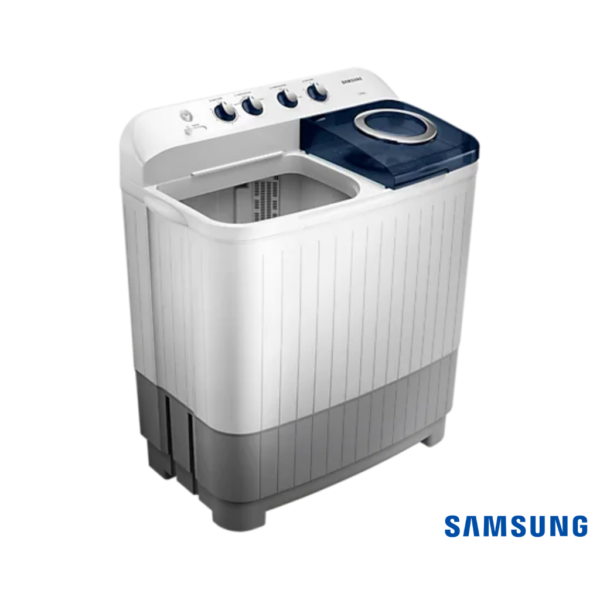 Samsung 7 Kg Semi Automatic Washing Machine (Blue, WT70C3200LL) Front Angle View with Lid Open