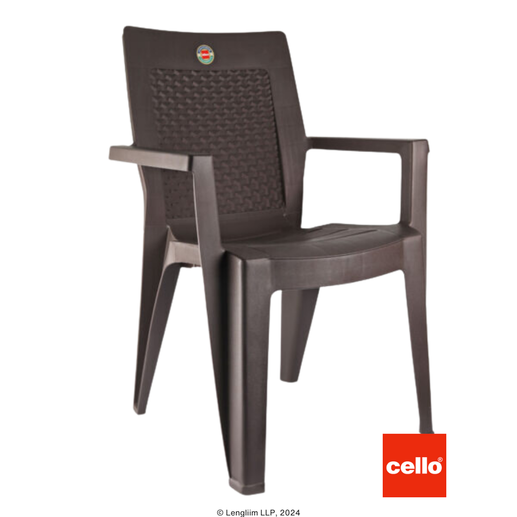 Cello Kaiser Plastic Chair (Brown) Front Angle View