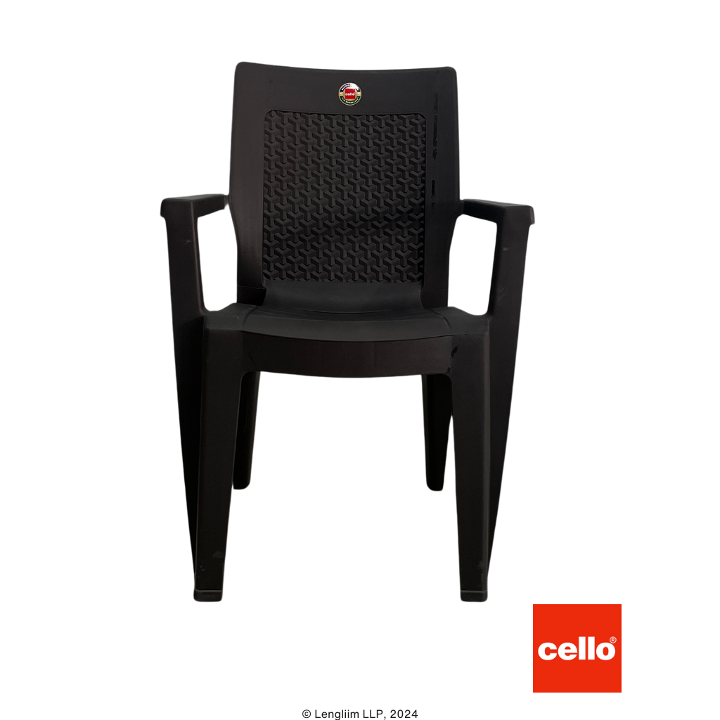 Cello Kaiser Plastic Chair (Brown) Front View