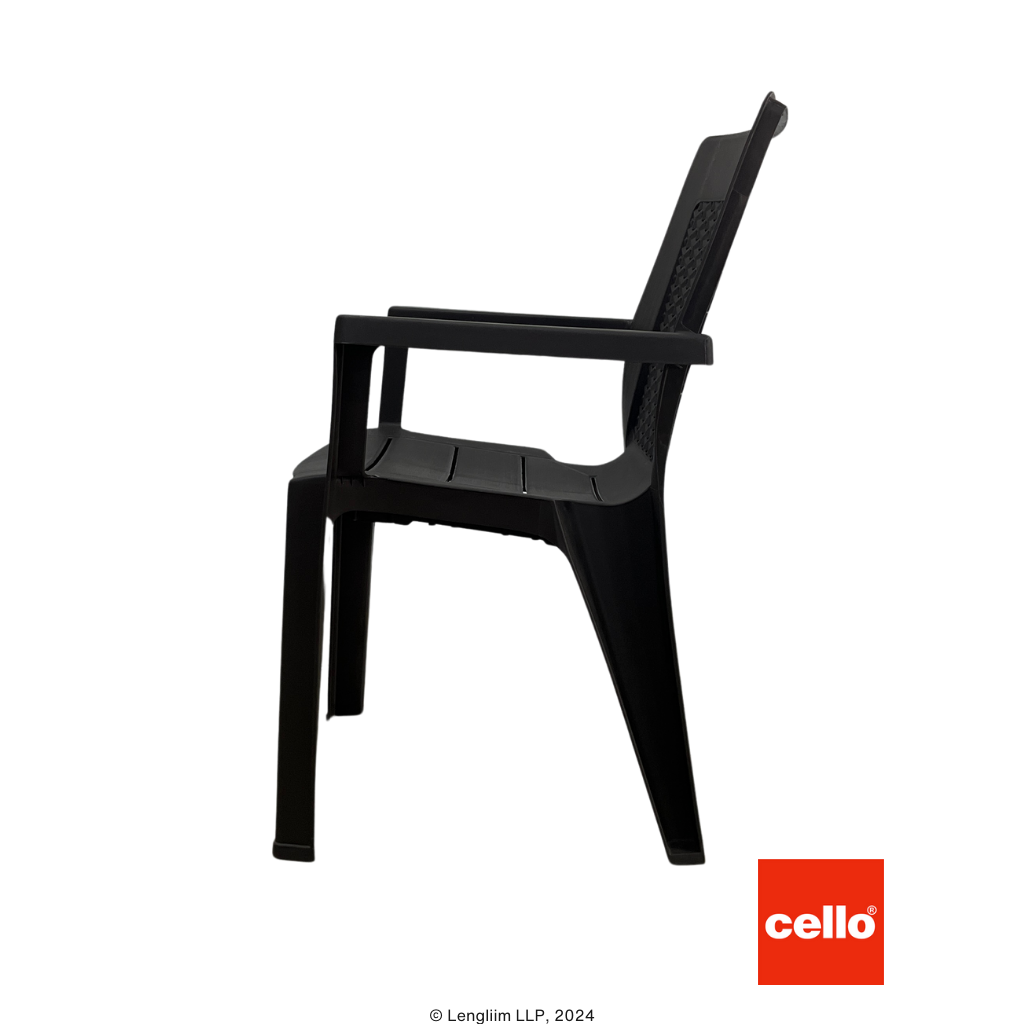 Cello Kaiser Plastic Chair (Brown) Left View
