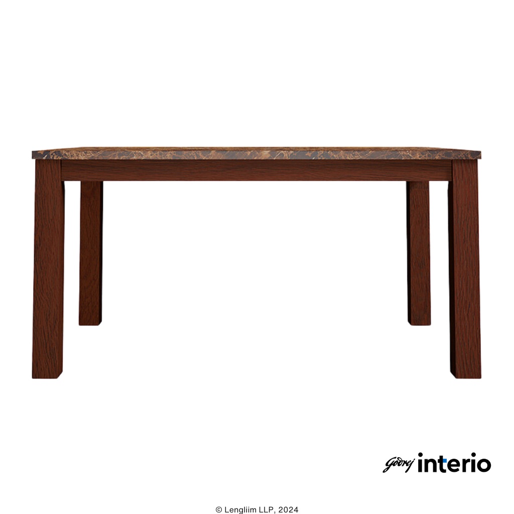Godrej Interio Amber 6 Seater Dining Table (Cappucino Color) Side View