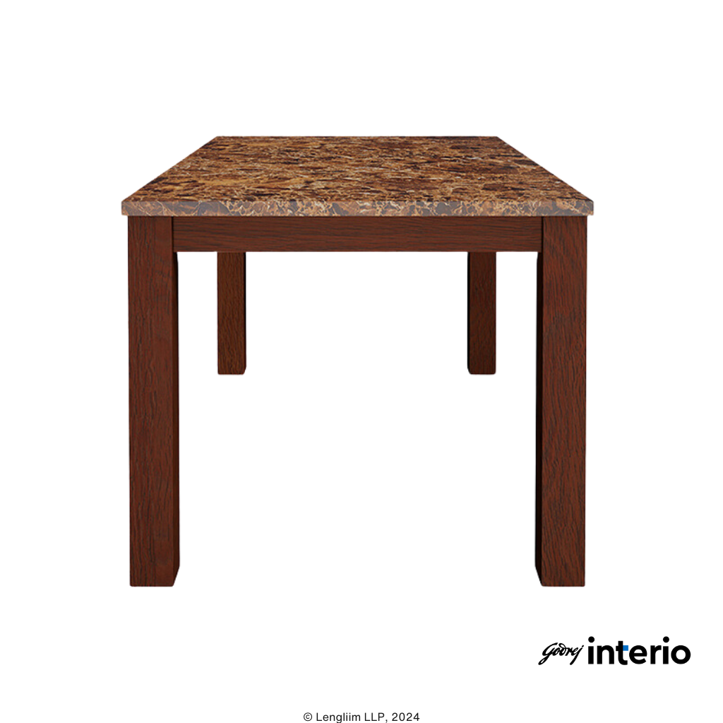 Godrej Interio Amber 6 Seater Dining Table (Cappucino Color) Side Top View 2