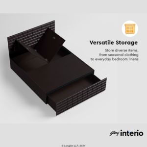 Godrej Interio Chocolate V2 Queen Size Bed (Colarain) Infographic