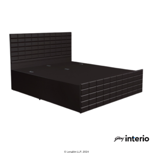 Godrej Interio Chocolate V2 Queen Size Bed (Colarain) Front Angle View