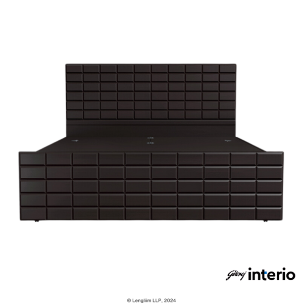 Godrej Interio Chocolate V2 Queen Size Bed (Colarain) Front View