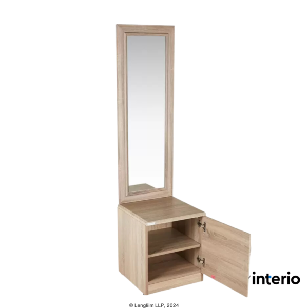 Godrej Interio Eudora N15 Dresser (Sonoma Oak) Front Angle View with Drawer Open