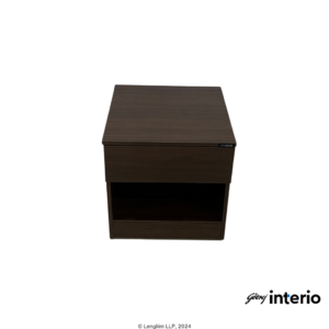 Godrej Interio Genesys Bedside Table (Dark Walnut) Front Top View