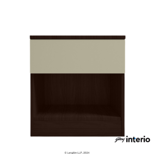 Godrej Interio Genesys Premium Bedside Table (Dark Walnut) Front View