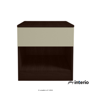 Godrej Interio Genesys Premium Bedside Table (Dark Walnut) Front Top View