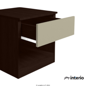 Godrej Interio Genesys Premium Bedside Table (Dark Walnut) Drawer View