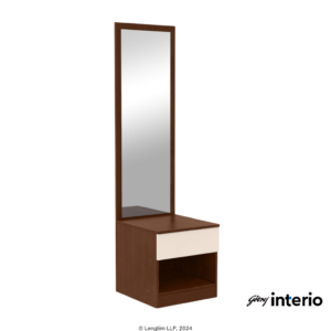 Godrej Interio Genesys Premium Dresser (Dark Walnut) Front Angle View