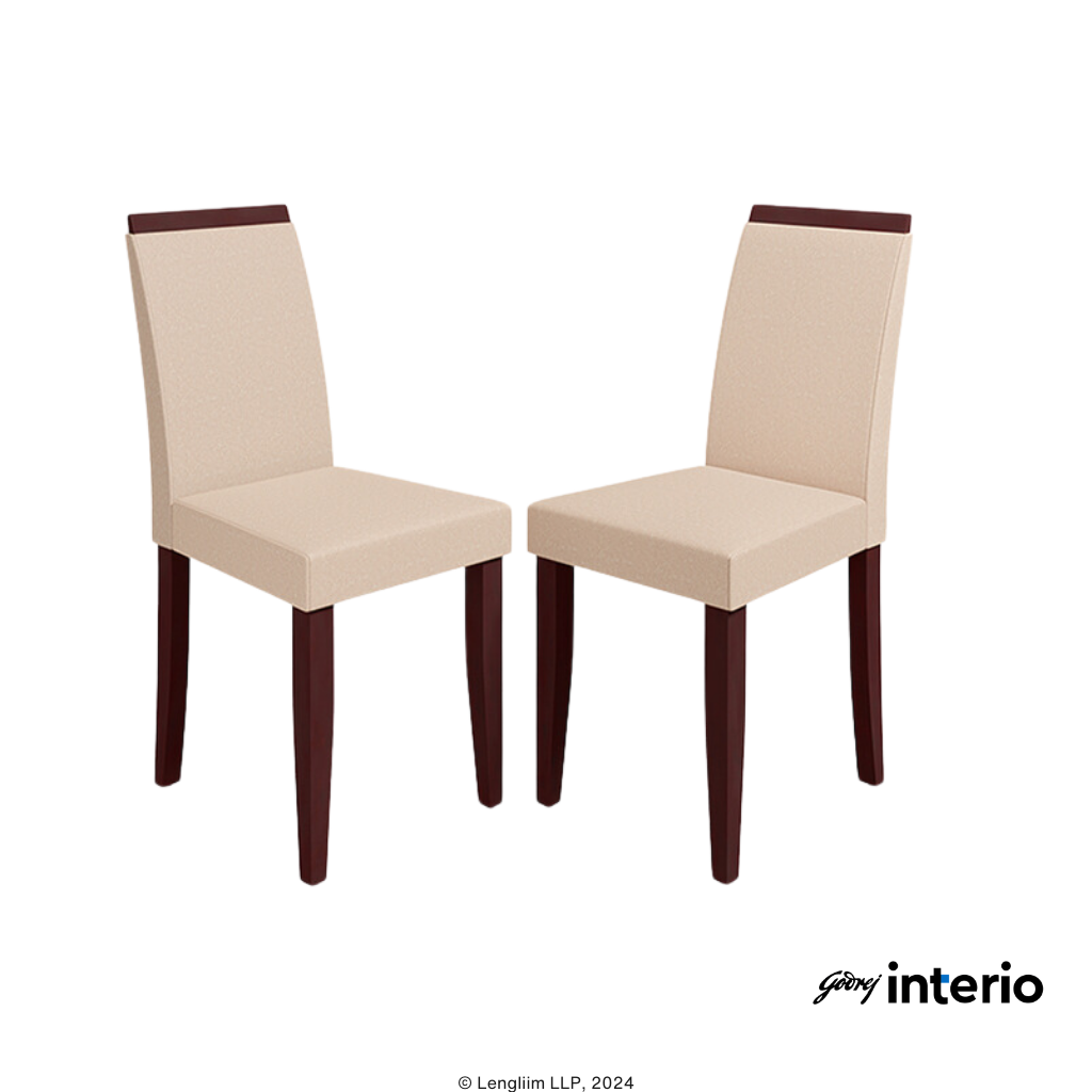 Godrej Interio Jack 6 Seater Dining Table Rose Chair View