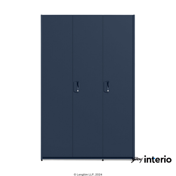 Godrej Interio Neolite 3 Door Steel Almirah (Denim Blue) Front View