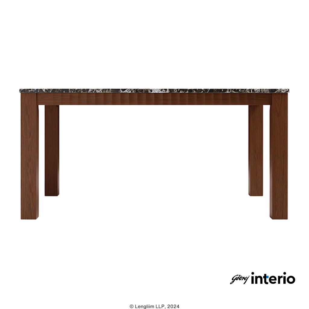 Godrej Interio Onyx 6 Seater Dining Table (Cappuccino Color) Side View