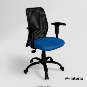 Godrej Interio Poise Study Chair with Net Back (Fabric) Front Angle View