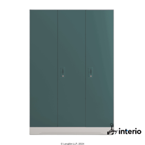 Godrej Interio Slimline 3 Door Steel Almirah (Locker, Textured Sea Pine) Front View