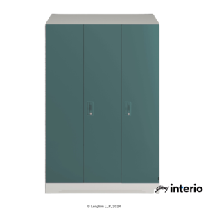 Godrej Interio Slimline 3 Door Steel Almirah (Locker, Textured Sea Pine) Front Top View