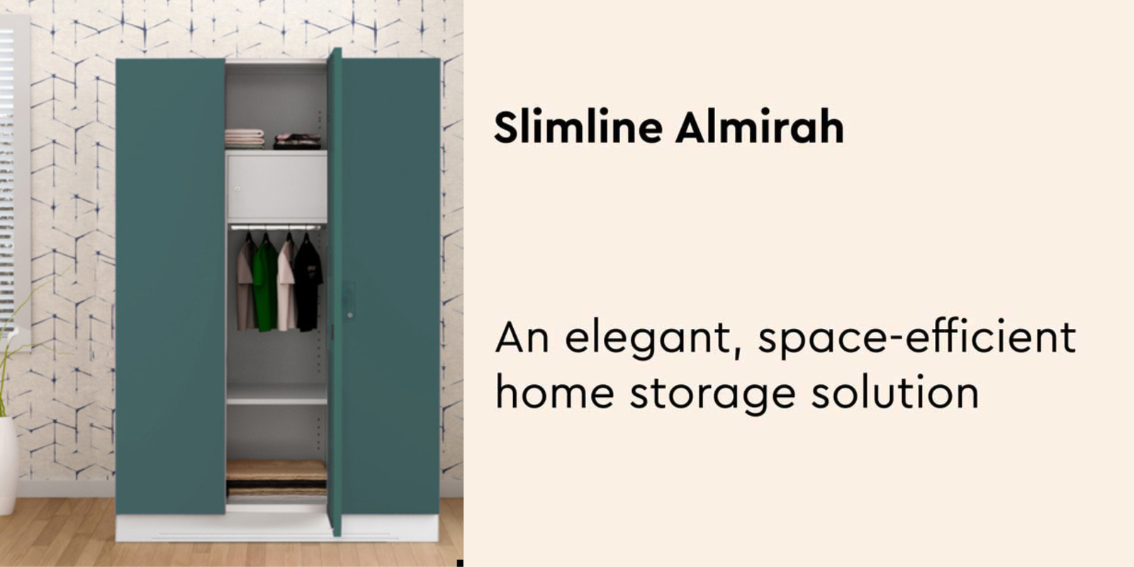 Godrej Interio Slimline 3 Door Steel Almirah (Locker, Textured Sea Pine) Info 1