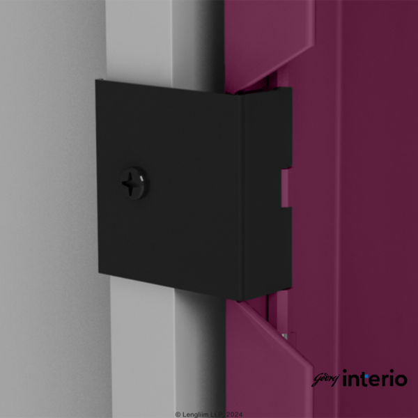 Godrej Interio Slimline 3 Door Steel Almirah (Locker, Textured Purple Plus) Door Hinges View