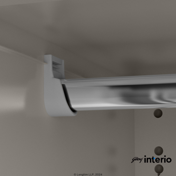 Godrej Interio Slimline 3 Door Steel Almirah (Locker, Textured Purple Plus) Hanger Rod View