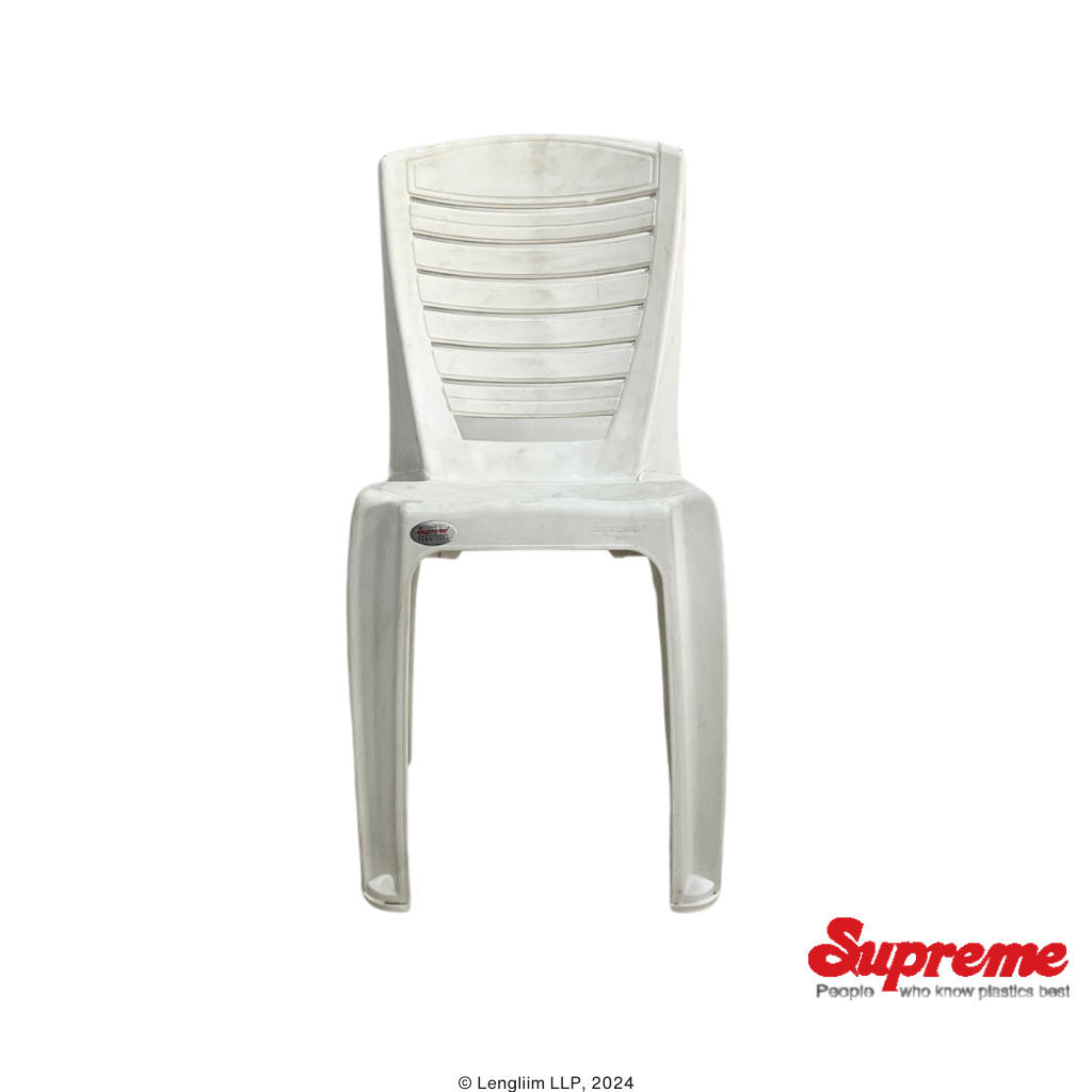 Supreme Furniture Bliss Plastic Chair (White) Front View