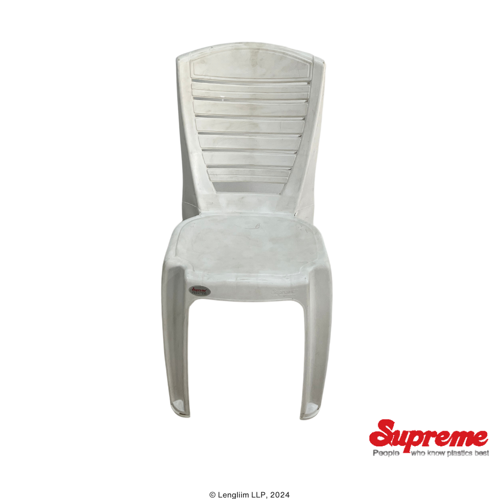 Supreme Furniture Bliss Plastic Chair (White) Front Top View