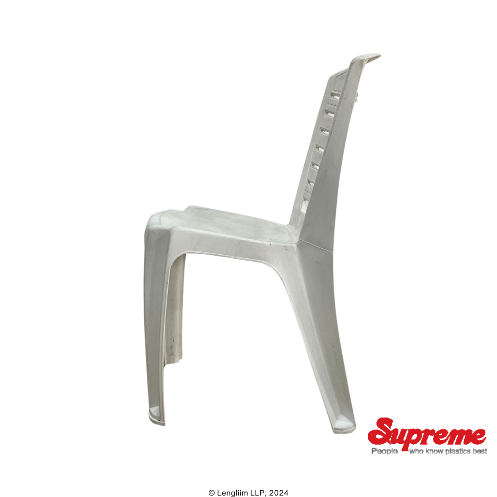 Supreme Furniture Bliss Plastic Chair (White) Side View