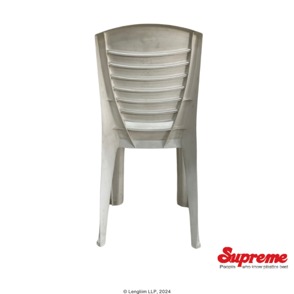 Supreme Furniture Bliss Plastic Chair (White) Back View