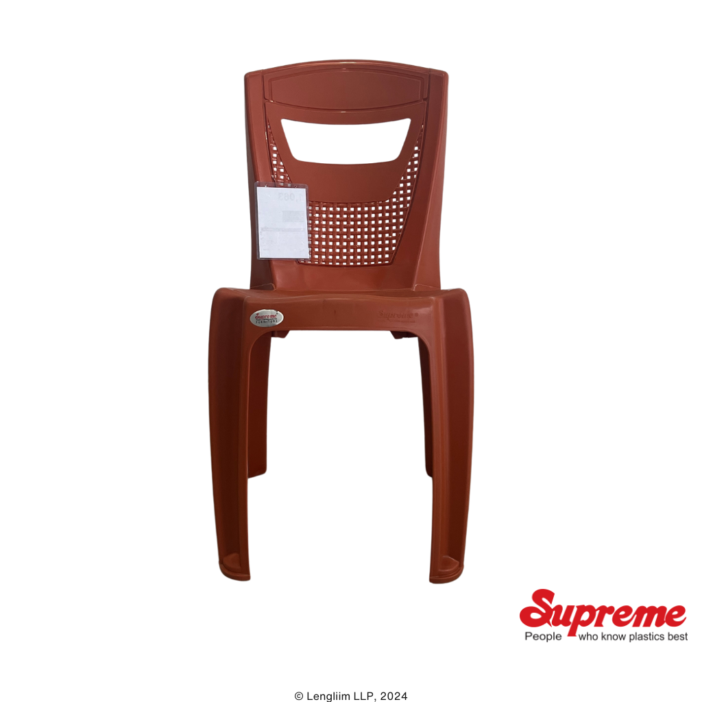 Supreme Furniture Greek Multipurpose Plastic Chair (Orange) Front View