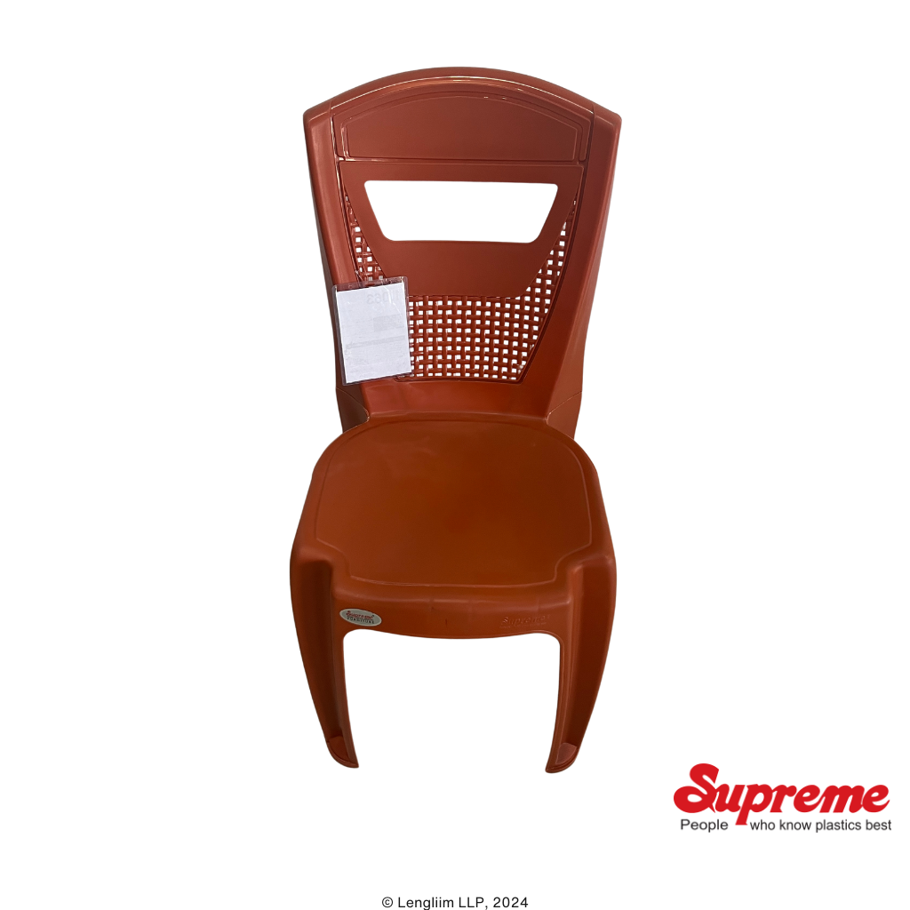 Supreme Furniture Greek Multipurpose Plastic Chair (Orange) Front Top View