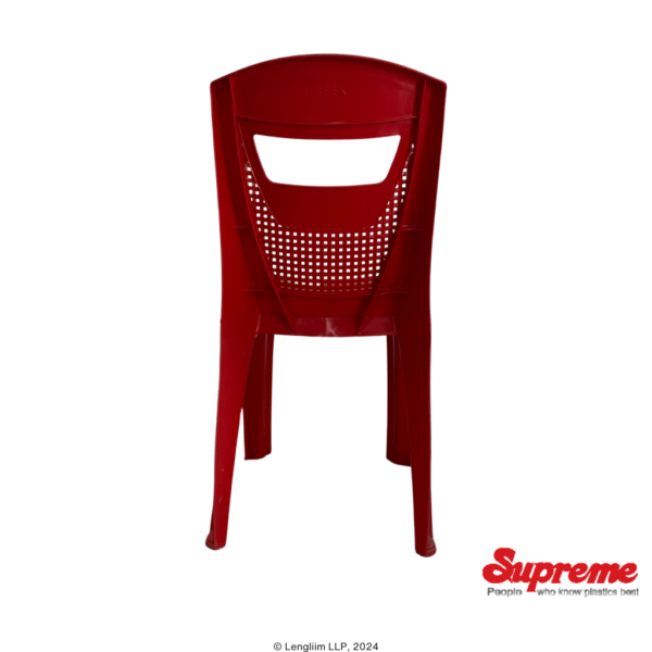 Supreme Furniture Greek Plastic Chair (Red) Back View